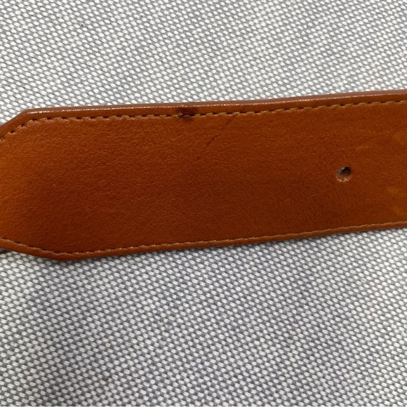 Avignon Vintage Turquoise Pebbles and Metal Large Buckle Leather Belt - Picture 6 of 10